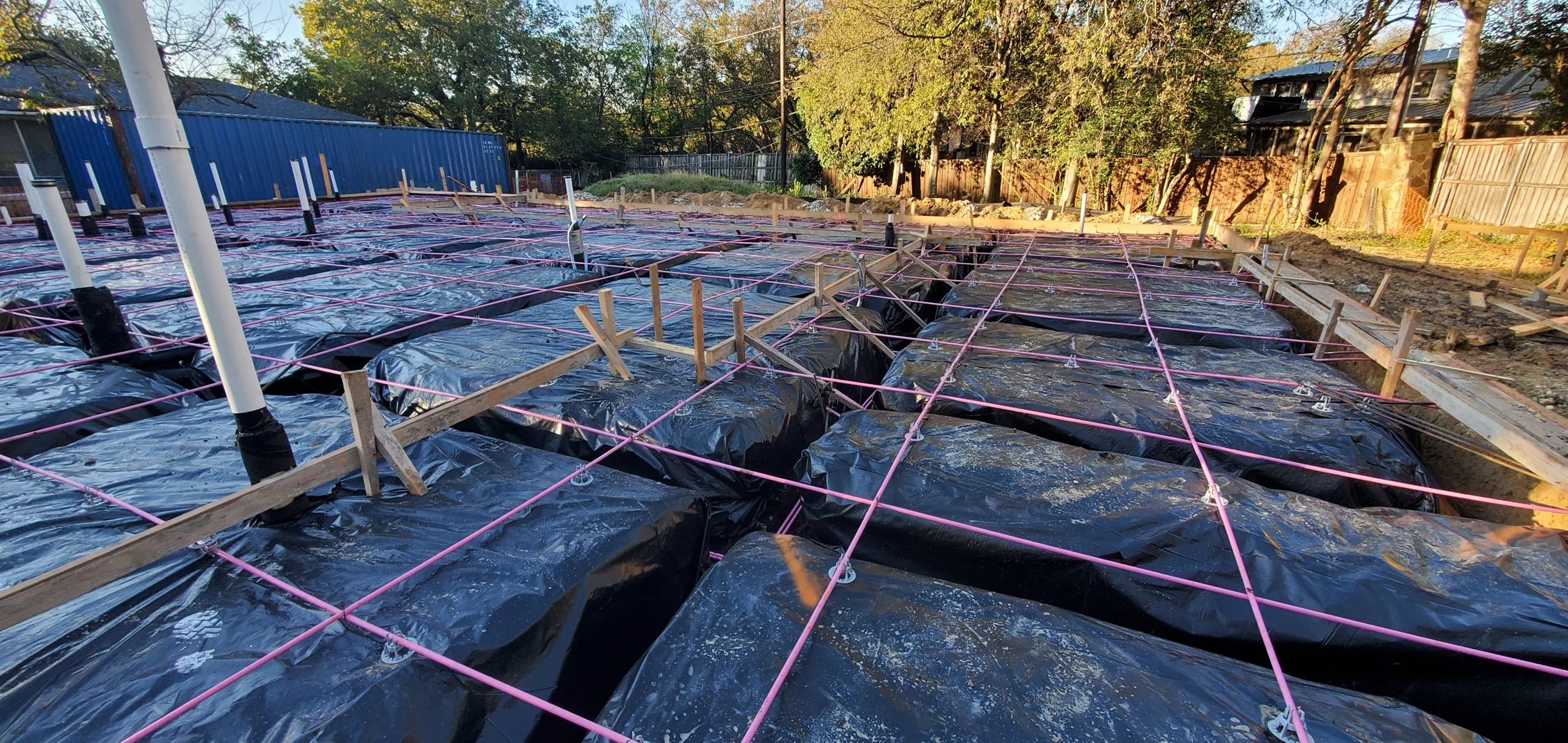 Foundation forms and under-slab preparation